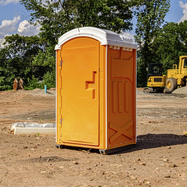 how often are the porta potties cleaned and serviced during a rental period in Stotonic Village